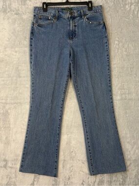 Lauren Jeans Co LRL Women's 10 Classic Boot Light Wash 31x29 Embellished